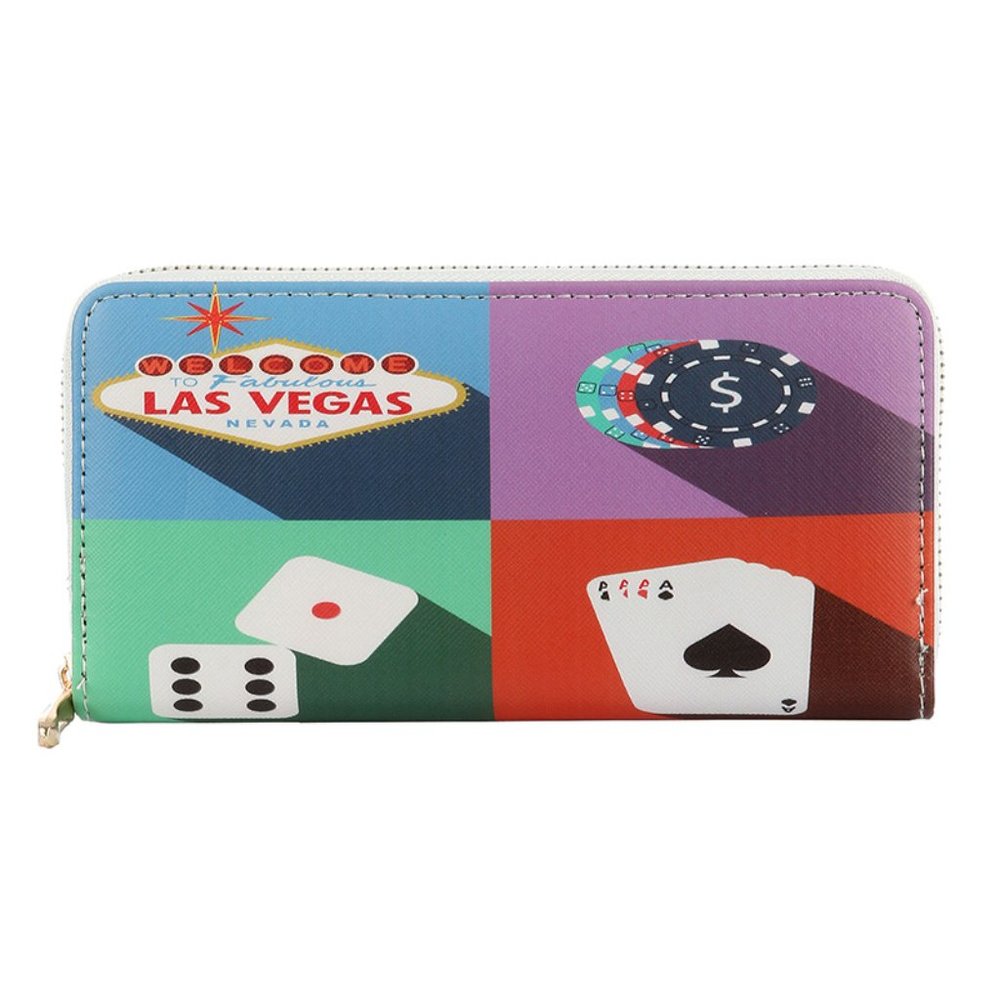 $11 VEGAS PRINT VINYL CLUTCH WALLET